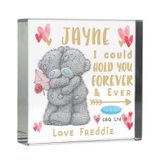 Personalised Hold You Forever Me to You Bear Large Crystal Block Image Preview